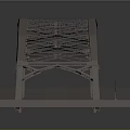 Steel Truss Bridge Model Structure With Deck And Supporting Frame Components