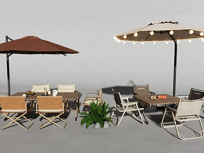 Modern Outdoor Table and Chair Outdoor Table and Chair Combination 3d model