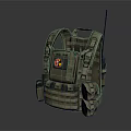 Durable Khaki Tactical Vest With Multiple Straps Pockets And Red Cross Badge