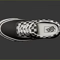 Classic Black and White Checkerboard Pattern Low Top Casual Shoes with White Sole