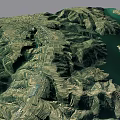 Lush Mountain River Landscape Featuring Green Water Terraced Fields And Rolling Slopes 3d model