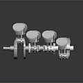 Metallic Shiny Engine Piston Connecting Rod Assemblies Mechanical Parts With Multiple Units