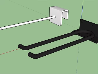 Modern Hook Minimalist Black and White Metal 3d model