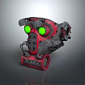Red Fire Respirator With Green Indicator Lights And Mechanical Design Structure