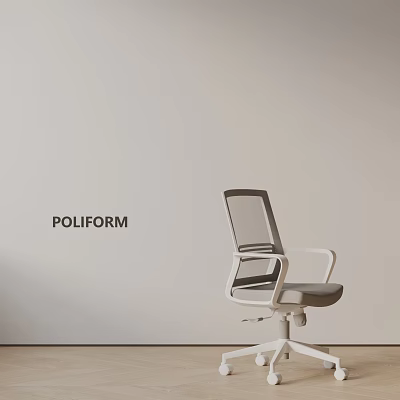 Poliform Modern Office Chair With Ergonomic Mesh Back And Adjustable White Frame Design 3d model