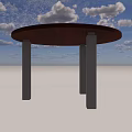 Round Wooden Office Desk With Silver Metal Legs Modern Design For Workspace