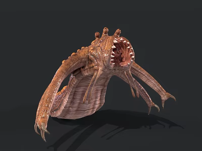 Mythical Monster Creature With Multiple Eyes Sharp Teeth And Clawed Limbs 3d model