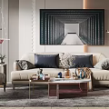 Modern Natuzzi Sofa Coffee Table Combination 3d model