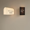 Arched and Square Lightbox Design with Delicious Enjoyment and Coffee Shop Text 3d model