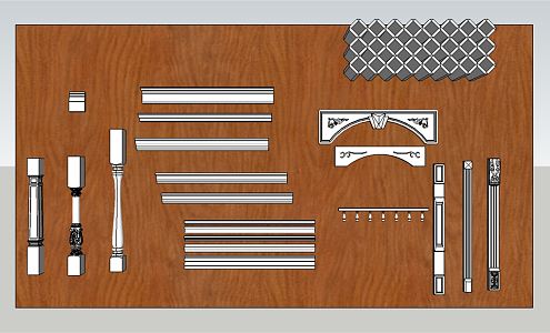 European-style plaster line Roman column skirting line fascia board top line 3d model