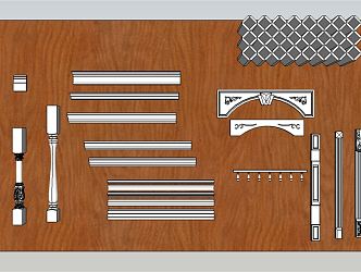 European-style plaster line Roman column skirting line fascia board top line 3d model