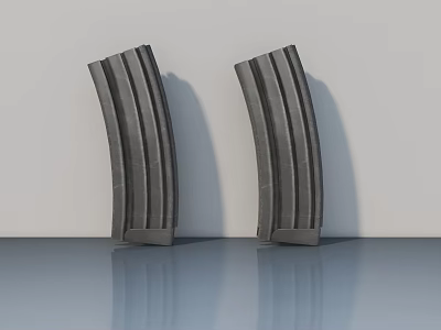 Pair of Modern Gray Hinged Doors With Vertical Stripes And Sleek Surface 3d model