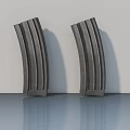 Pair of Modern Gray Hinged Doors With Vertical Stripes And Sleek Surface