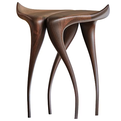 Unique Wooden Decorative Ornament Set With Curved Artistic Design For Home Decor 3d model