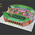 Detailed Lumen Field Stadium Model With Seating Sections And Blue Exterior