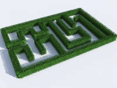 Modern Planting Maze Wall Shrub Maze Landscape Plant Maze Hedge Maze Wall 3d model