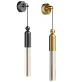 Modern Minimalist Wall Lights With Black And Gold Metal Glass Design