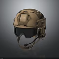Tactical Combat Helmet With Military Style Goggles And Protective Microphone Strap