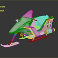 Natural Snowy Winter Landscape with Sleek Silver Sled and Smooth Gliding Structure
