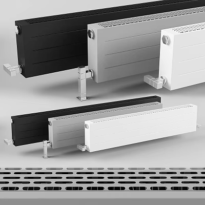 Modern Stylish Radiators in Black White and Gray for Home Heating Use 3d model