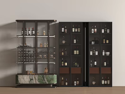 Modern Wine Cabinet Light Luxury Glass Wine Cabinet 3d model