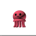 Cute Pink Octopus Toy With Smiling Face And Soft Curved Tentacles