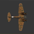 Vintage Military Airplane Model With Camouflage Paint Detailed Wings Propellers And Classic Design