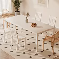 White Dining Table Set With Transparent Acrylic And White Chairs On Black White Diamond Rug