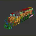 Union Pacific Yellow and Gray Locomotive With Number 9042 Exterior View