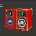 Red Electronic Appliance Speakers With Modern Design And High Quality Stereo Sound