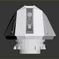 White Modern Military Weapon Turret With Geometric Design Cannon Barrel And Targeting Sensor