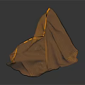 Light Brown Hair and Organ Sample with Golden Mesh Structure and Black Edges