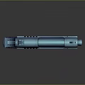 Cartoon Style Futuristic Weapon With Blue Body Purple Red Grip And Geometric Design