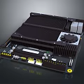 Computer Motherboard With Cooling Fan Heat Sink Expansion Slots And Circuit Components