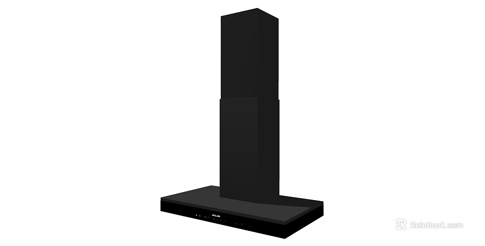 Black Modern Kitchen Range Hood Appliance With Sleek Design And Efficient Ventilation 3d model 