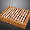 Durable Natural Wooden Rectangular Storage Rack With Slatted Top And Drawers