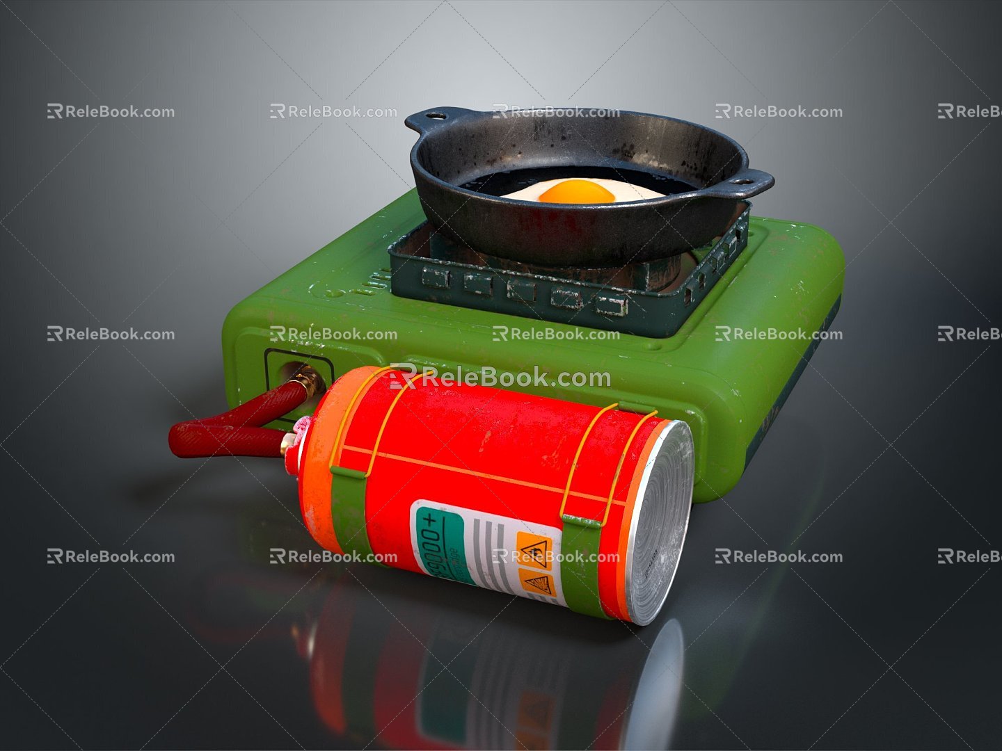 gasifier portable stove outdoor stove frying pan 3d model