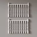 White Decorative Railings Featuring Baluster Design with Vertical Bars for Interior Walls 3d model