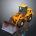 Yellow Construction Loader With Front Bucket And Large Black Tires 3d model