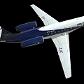 ERJ 135 Airplane With White And Dark Blue Fuselage Windows Wings And Tail