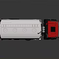 Red Cab White Tank Heavy Duty Tanker Truck With Ladder Logo And Shiny Surface