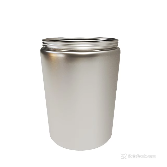 Sleek Silver Metal Storage Jar With Airtight Lid For Food Storage 3d model 