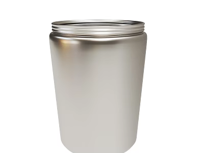 Sleek Silver Metal Storage Jar With Airtight Lid For Food Storage 3d model