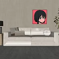 Modern Minotti double sofa 3d model