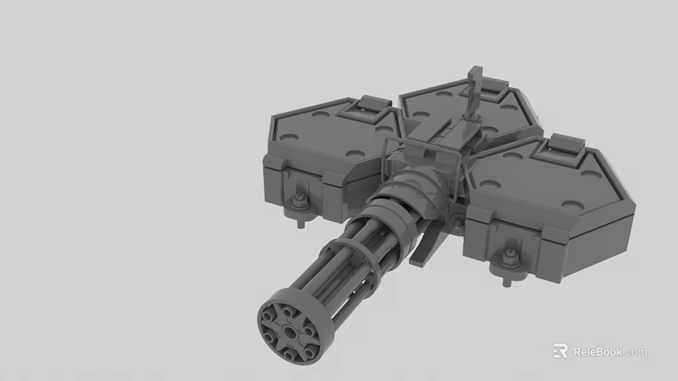 Mechanical Component Featuring Square Modules Central Connection And Barrel Like Structure 3d model
