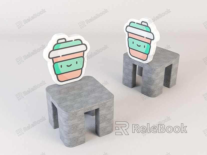 Modern Children's Chair Children's Cartoon Wooden Stool model