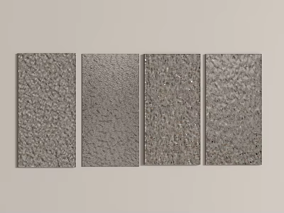 Modern water corrugated stainless steel background wall 3d model