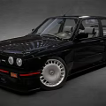 Black Classic BMW Car With Sporty Design Red Accents And Alloy Wheels