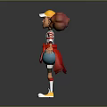 Game And Movie Character With Red Curly Hair Yellow Cap Striped Shirt And Blue Overalls