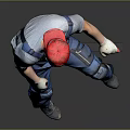 Worker European worker mechanic builder repairman miner digger figure 3d model